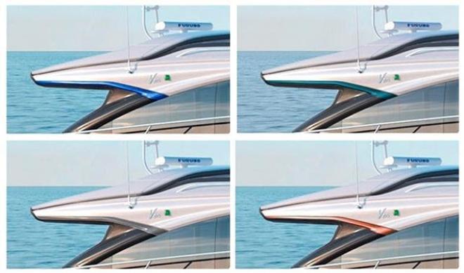 Canopy styling blade colour options © Princess Yachts .